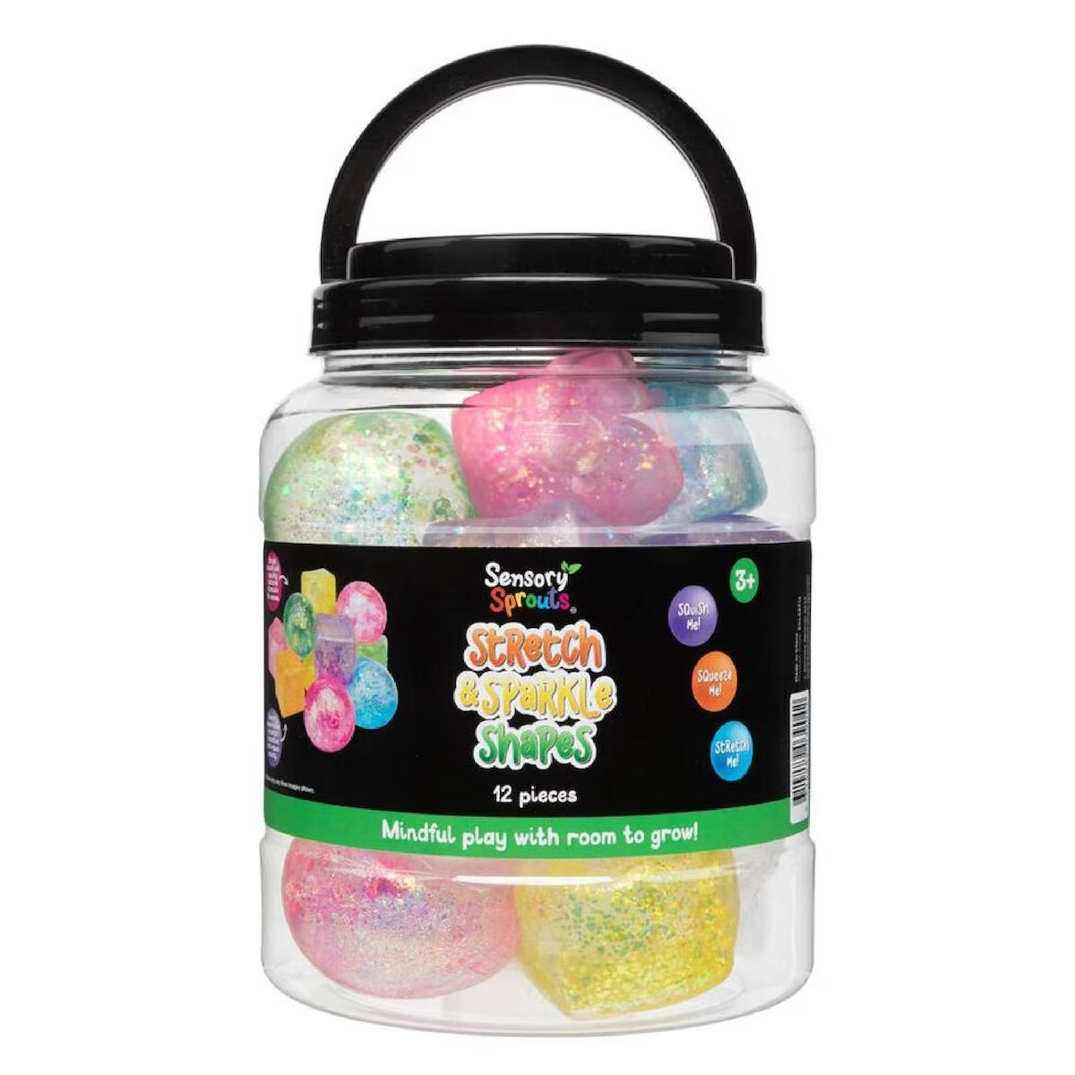 Sensory Sprouts - Stretch & Sparkle Shapes Jar - Set of 12