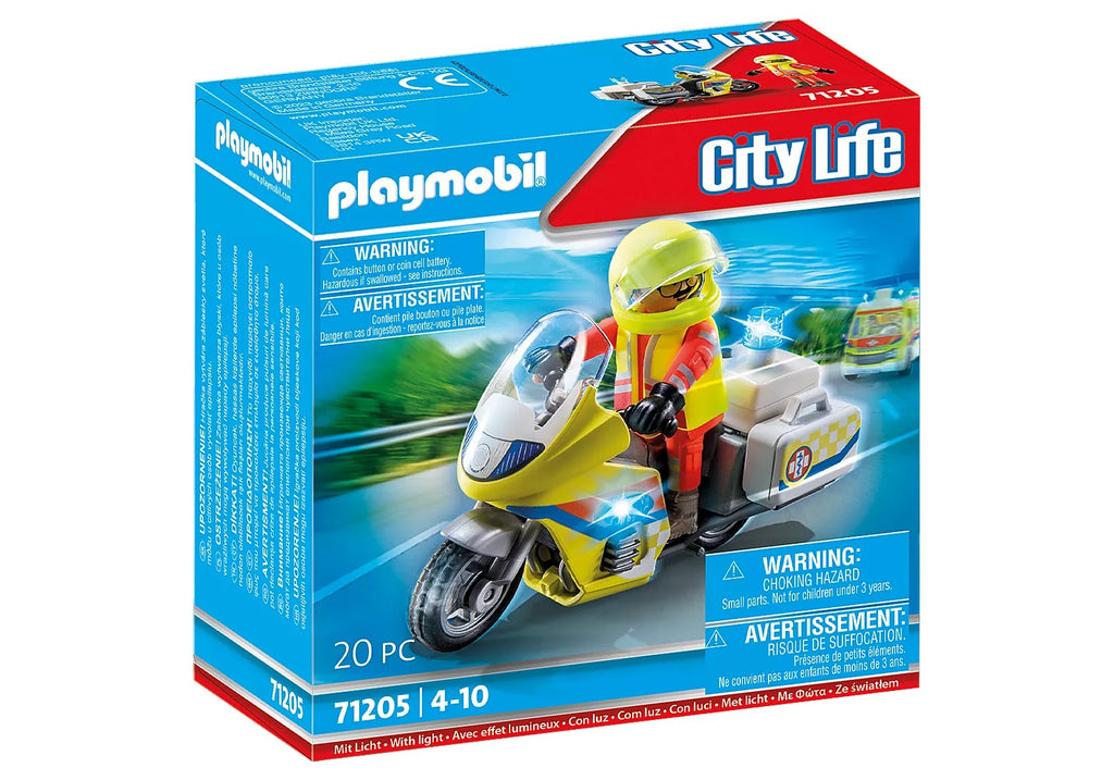 Playmobil - Emergency Motorbike with Flashing Lights 71205