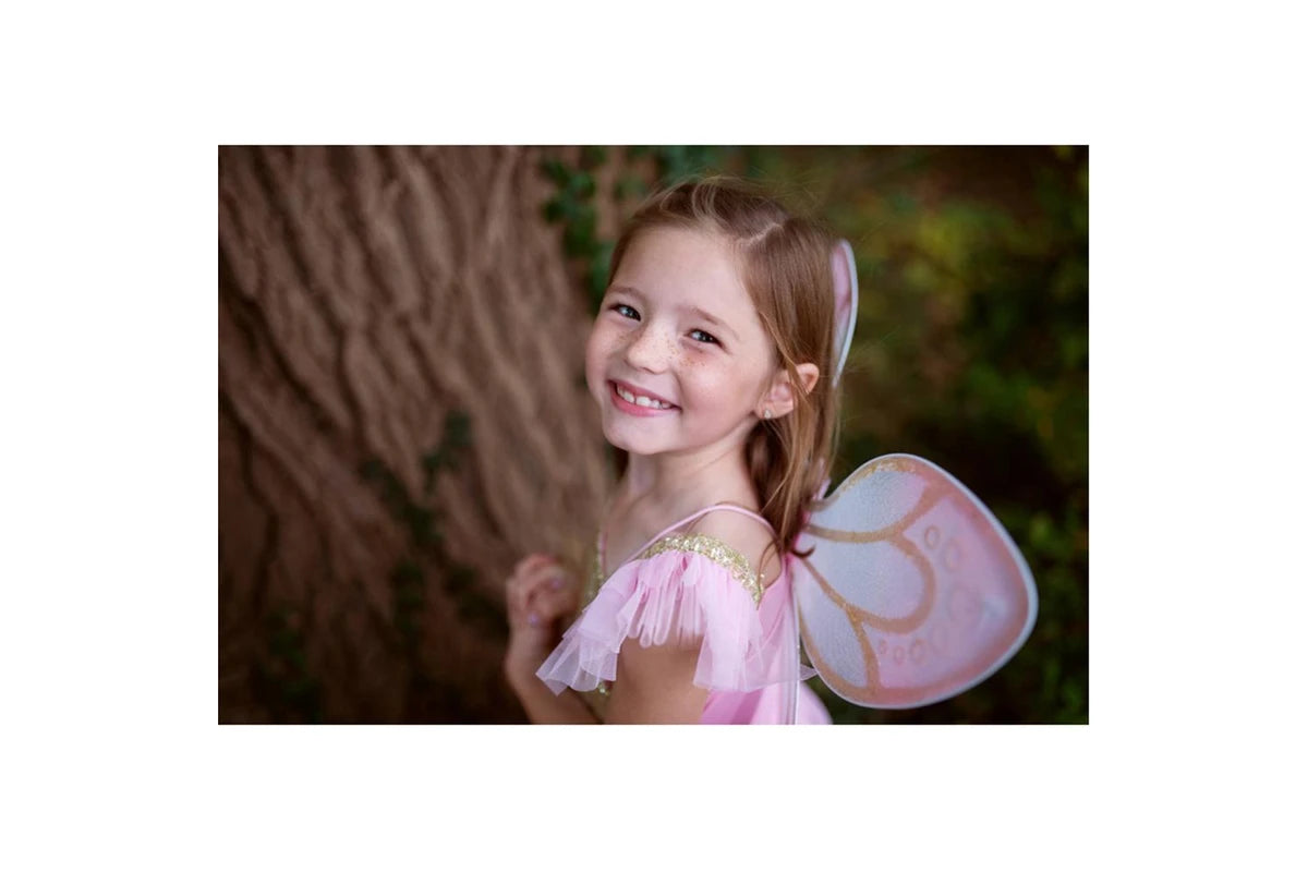 Great Pretenders - Gold Sequins Butterfly Dress & Wings - Size 5-7