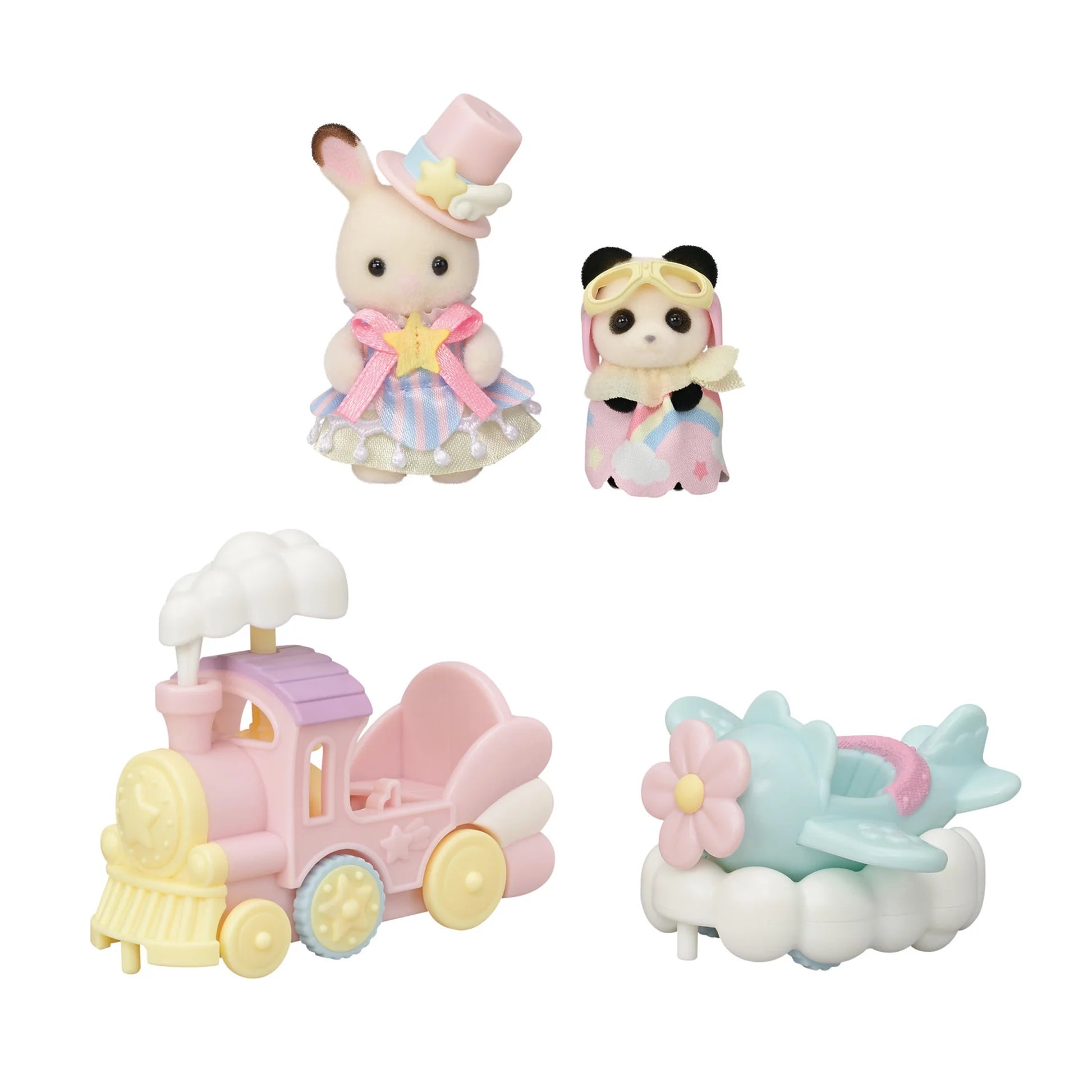 Sylsvanian Families - Amusement Park Ride Set - plane & train