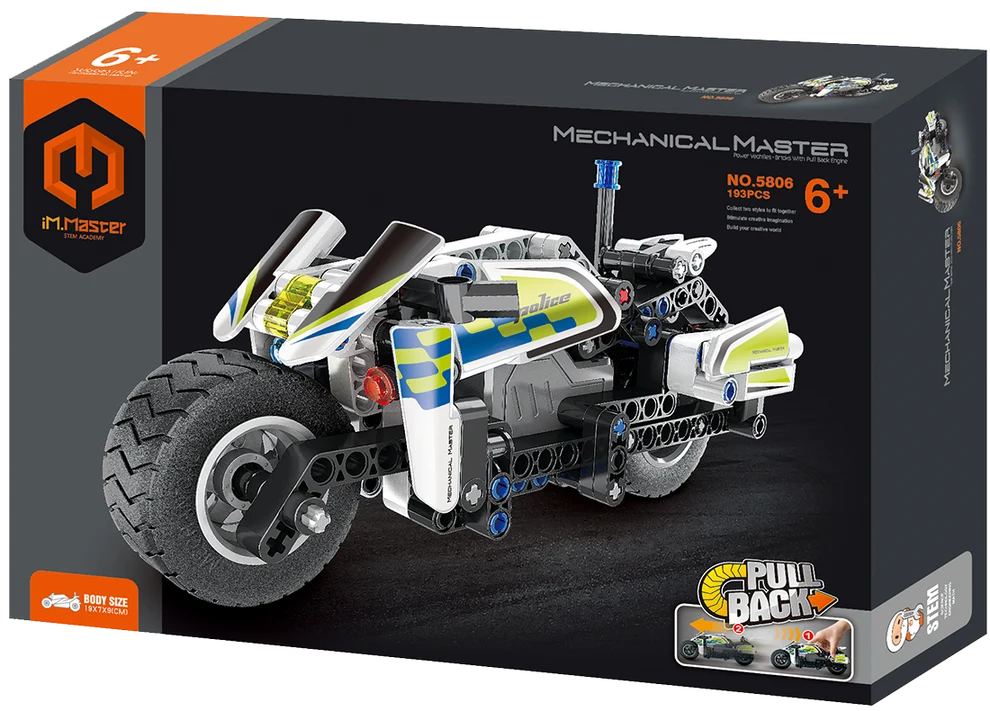 iM Master Stem Academy - Pull Back Police Motorbike 193pc