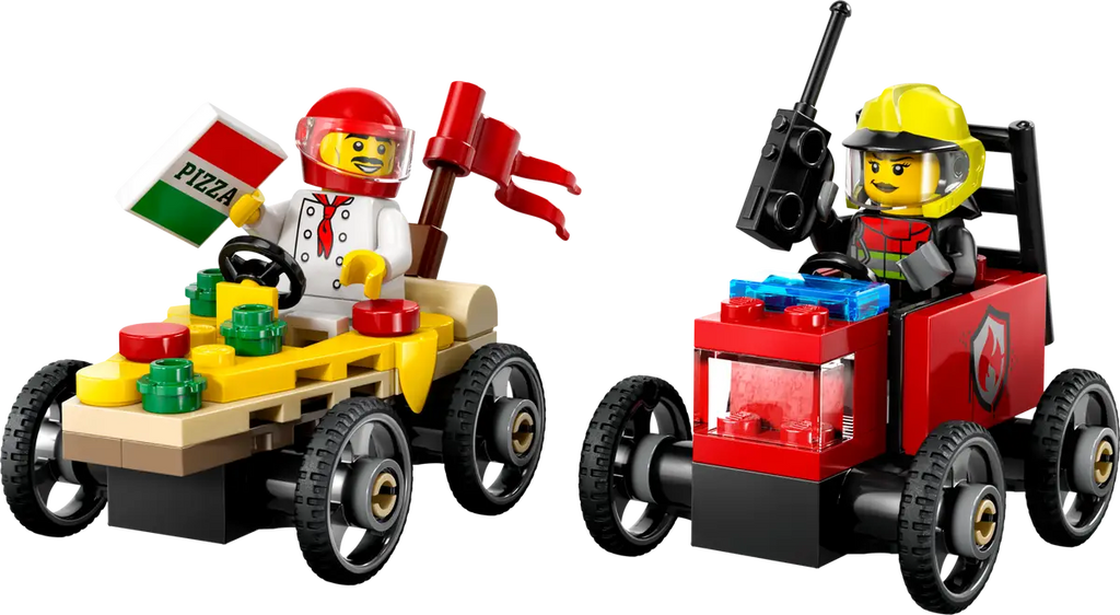 LEGO - City Pizza vs. Fire Truck Race Car Pack 60458