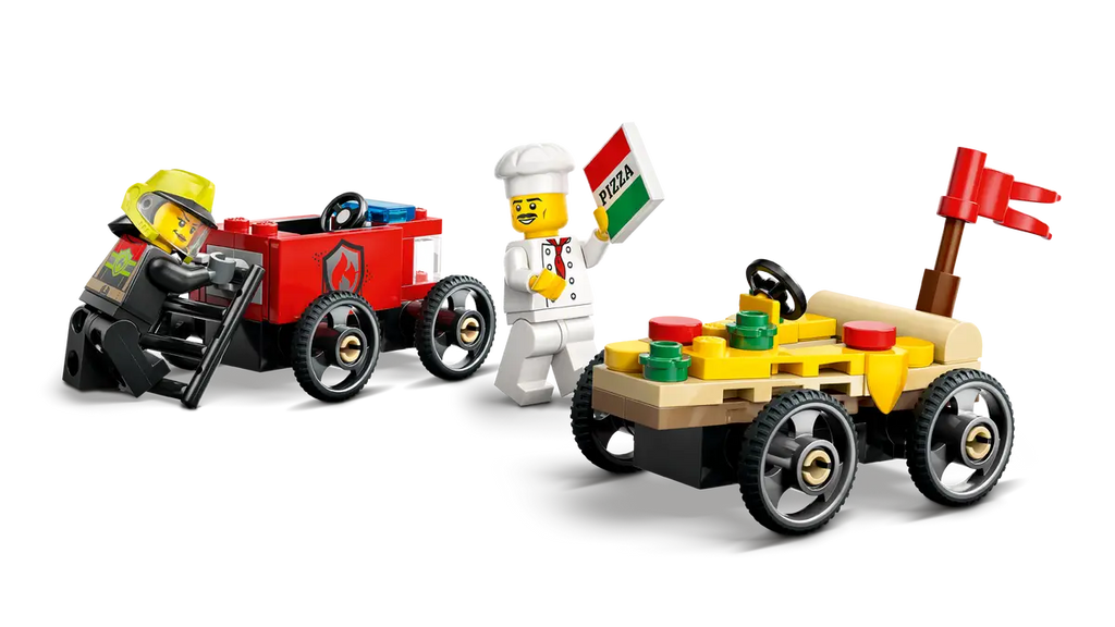 LEGO - City Pizza vs. Fire Truck Race Car Pack 60458