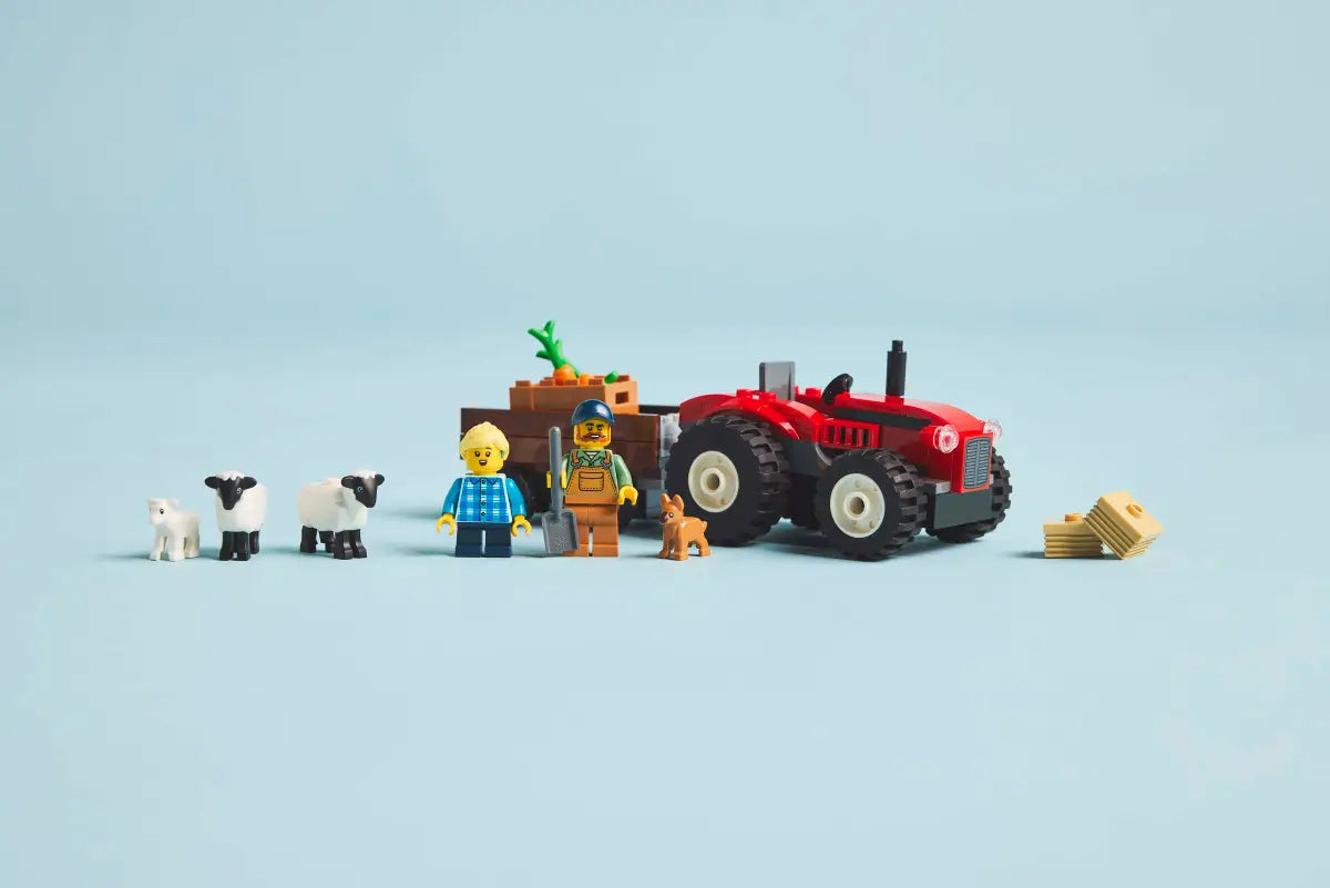 LEGO - City Red Farm Tractor with Trailer & sheep 60461