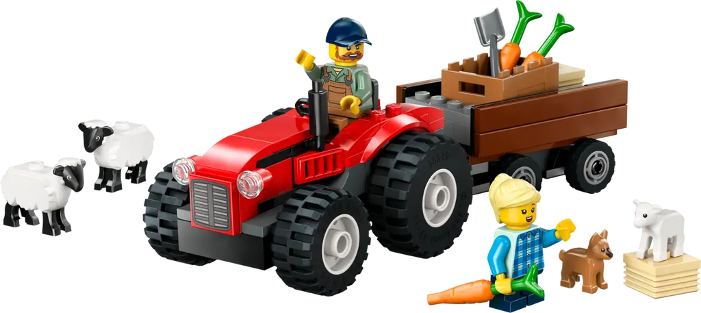 LEGO - City Red Farm Tractor with Trailer & sheep 60461