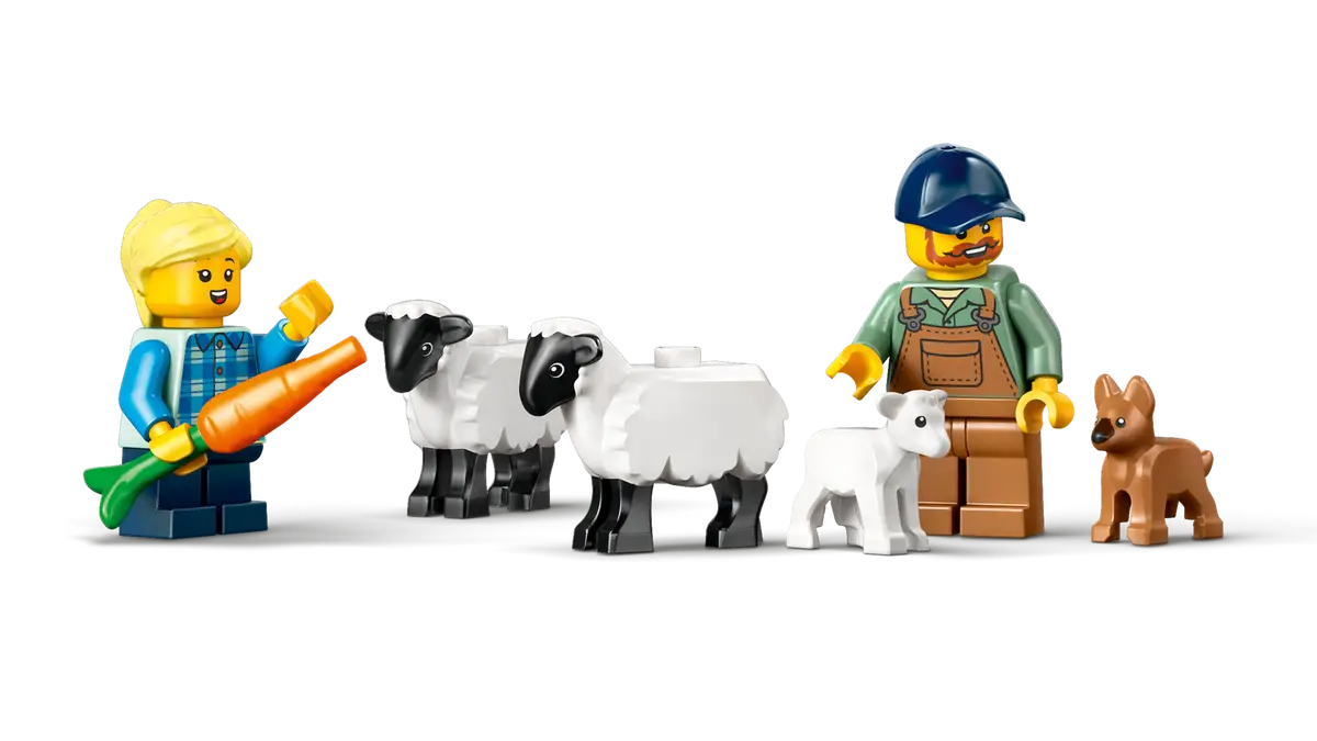 LEGO - City Red Farm Tractor with Trailer & sheep 60461