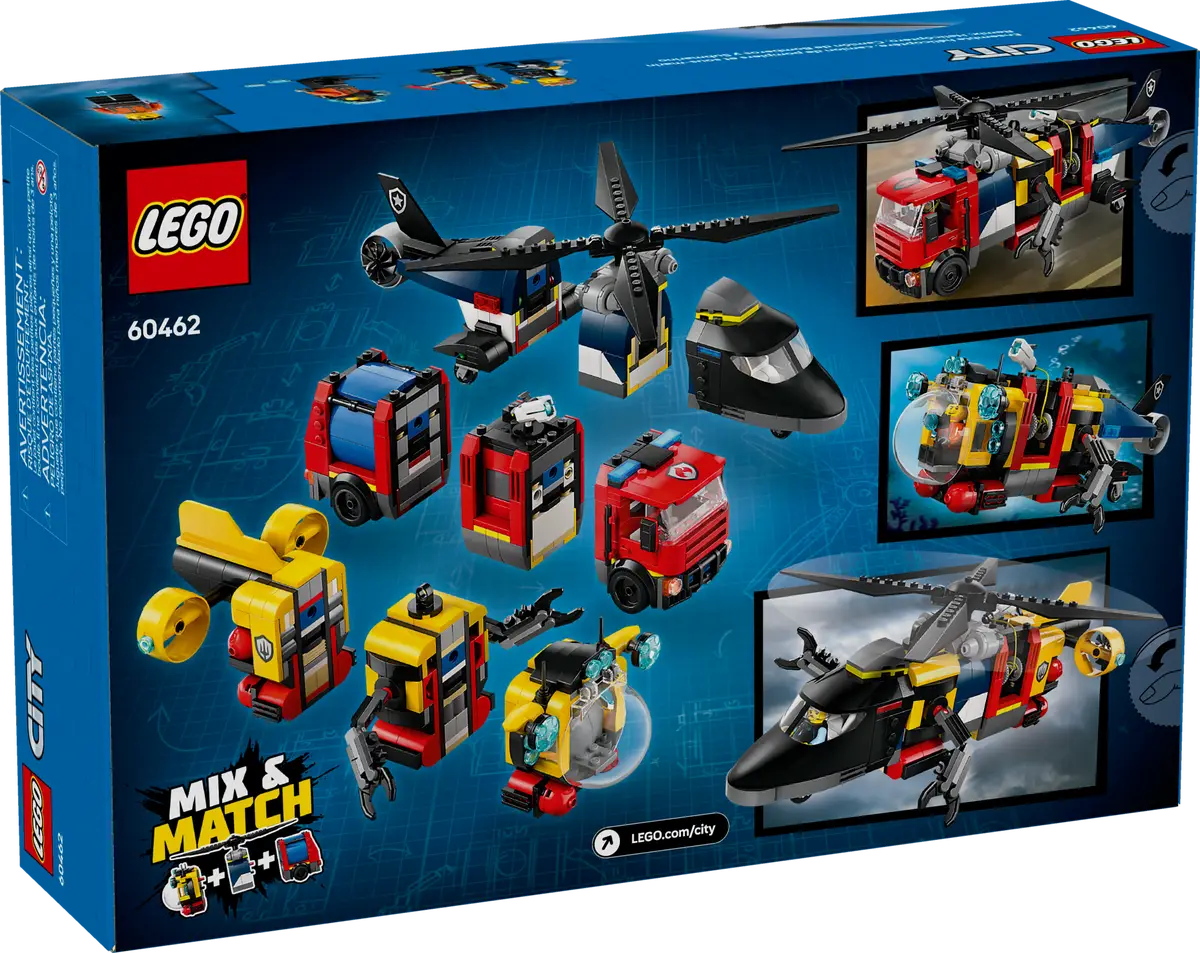 LEGO - City Helicopter, Fire Truck & Submarine Remix 60462