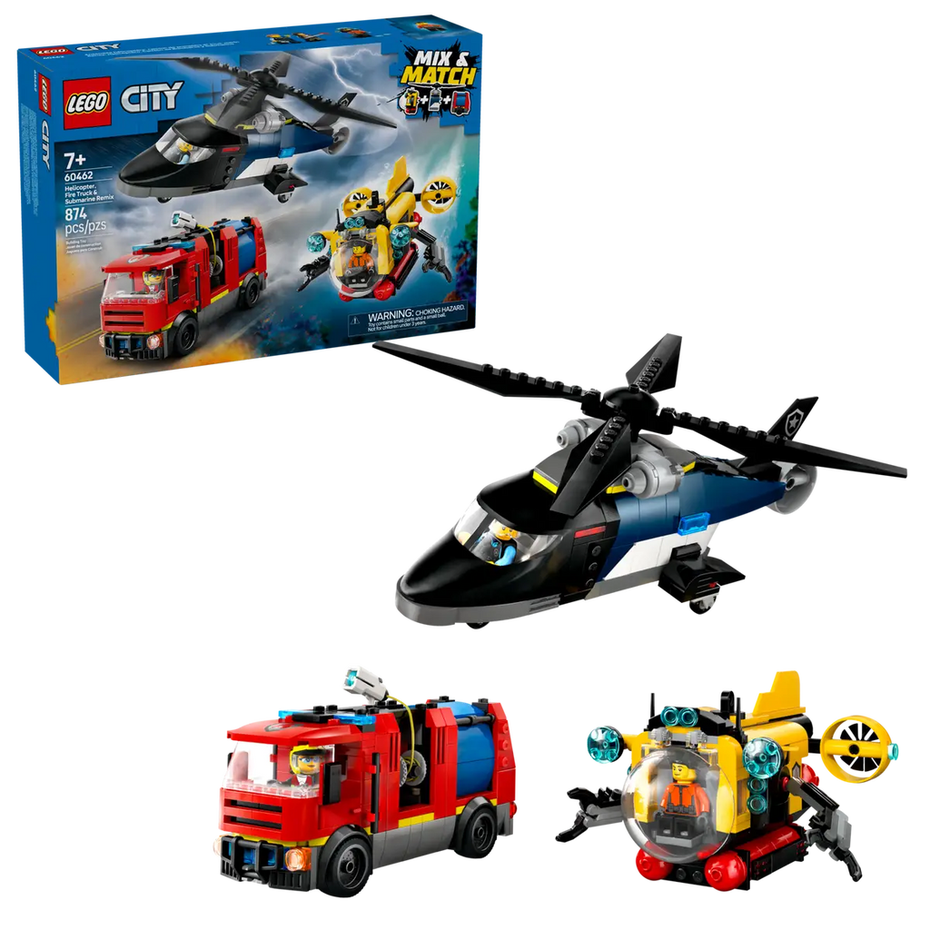 LEGO - City Helicopter, Fire Truck & Submarine Remix 60462