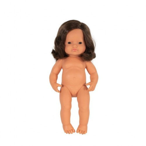 Miniland - Doll 38cm Caucasian Girl Brunette In Bag