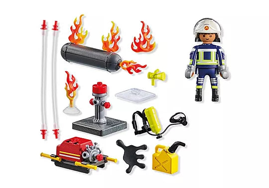 Playmobil - Firefighter with Water Pump 71826