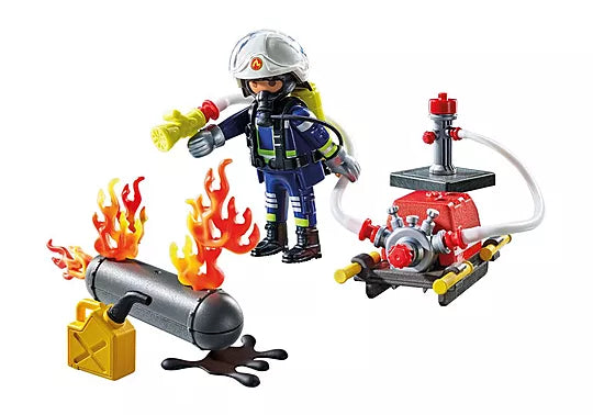 Playmobil - Firefighter with Water Pump 71826