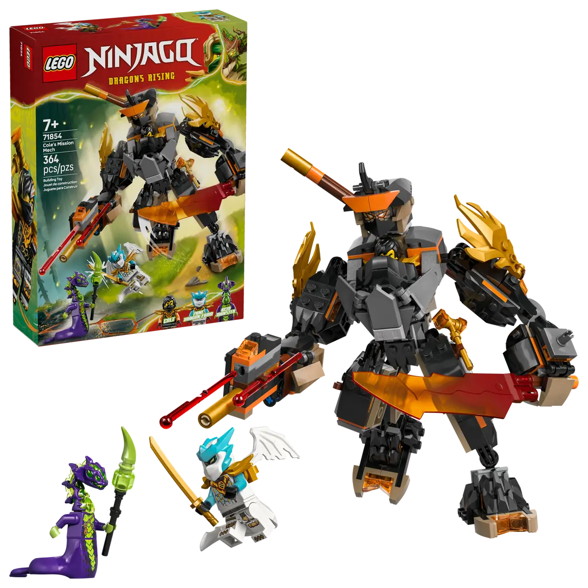 LEGO - Ninjago Cole's Mission Mech & Dragon Zane 71854