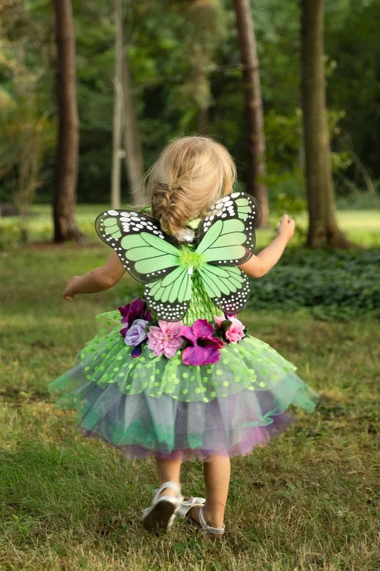 Great Pretenders - Green Fairy Blooms Deluxe Dress with Wings - Size 3-4