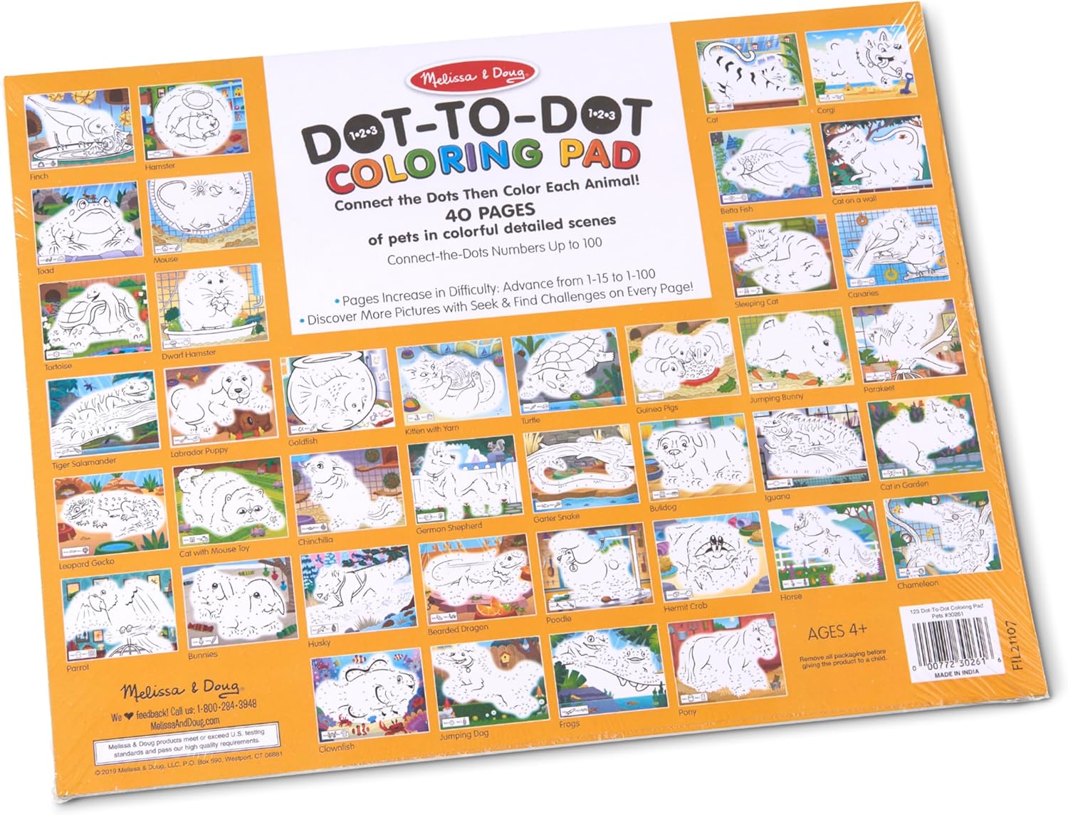 Melissa & Doug - 123 Dot-to-Dot Coloring Pad - Pets