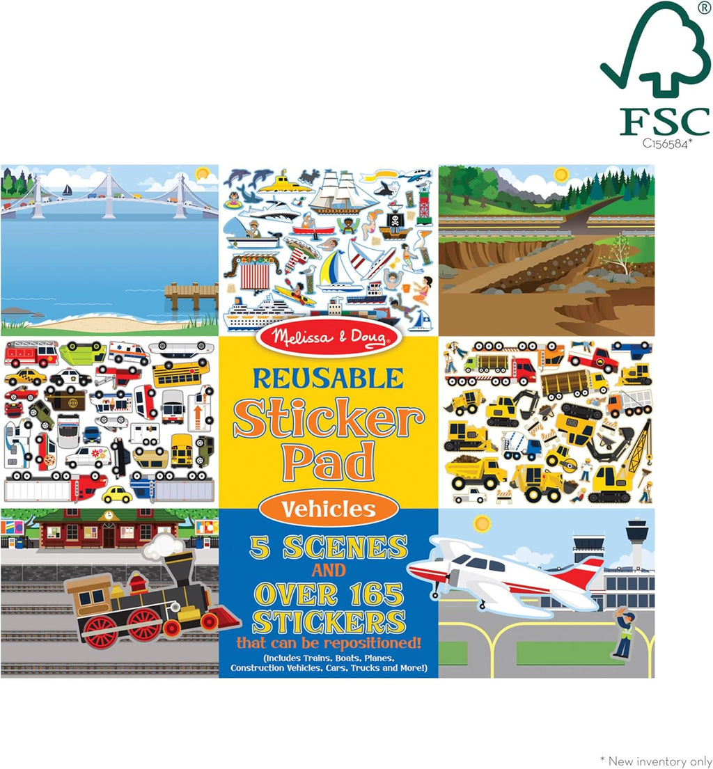 Melissa & Doug - Reusable Sticker Pad - Vehicles