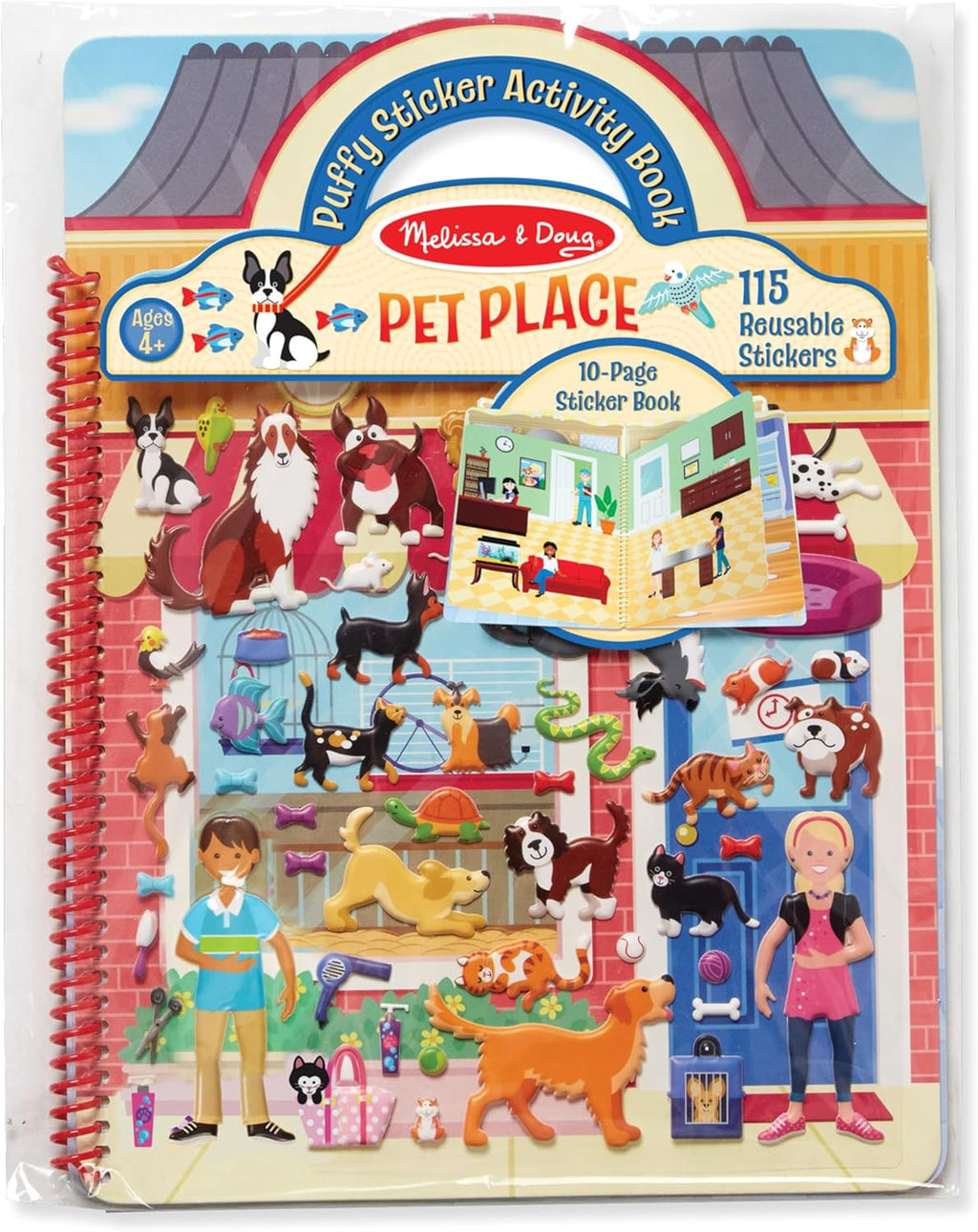 Melissa & Doug - Reusable Puffy Sticker Activity Book - Pet Place