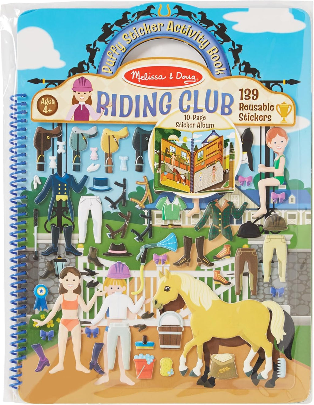 Melissa & Doug - Reusable Puffy Sticker Activity Book - Riding Club