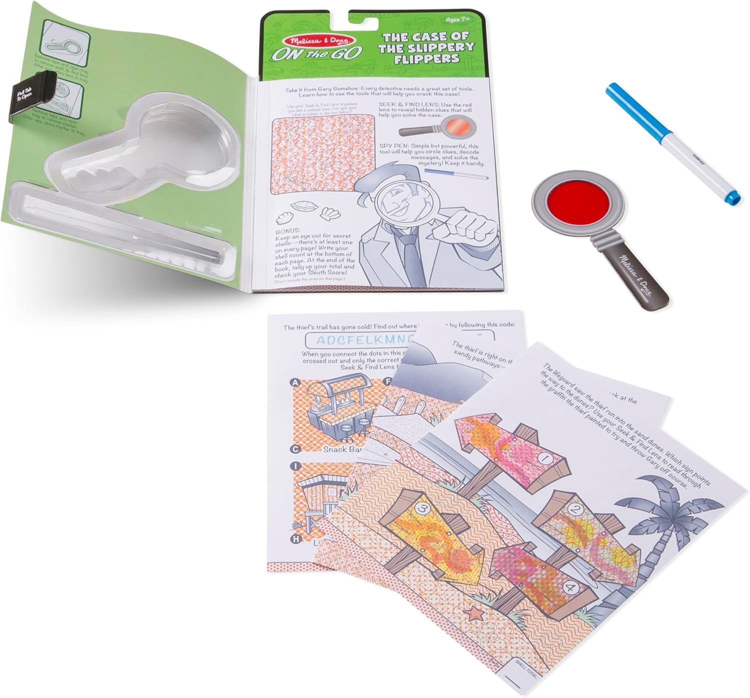 Melissa & Doug - Secret Decoder - Slippery Flippers - On the Go Travel Activity