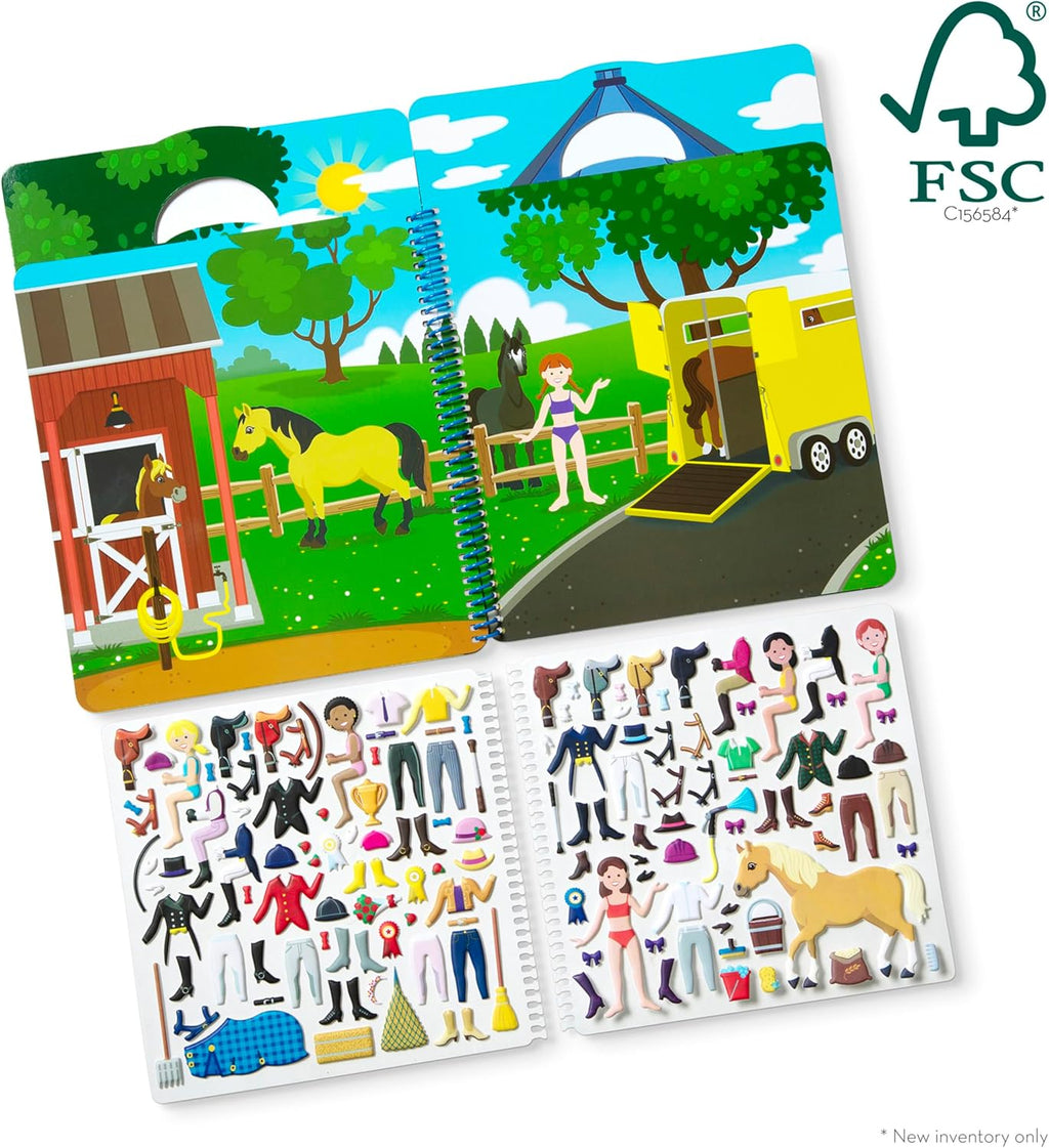 Melissa & Doug - Reusable Puffy Sticker Activity Book - Riding Club