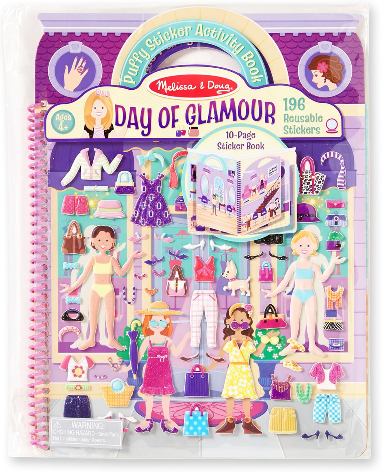 Melissa & Doug - Reusable Puffy Sticker Activity Book - Day of Glamour
