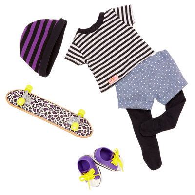 That's How I Roll skateboard outfits for 18-inch dolls