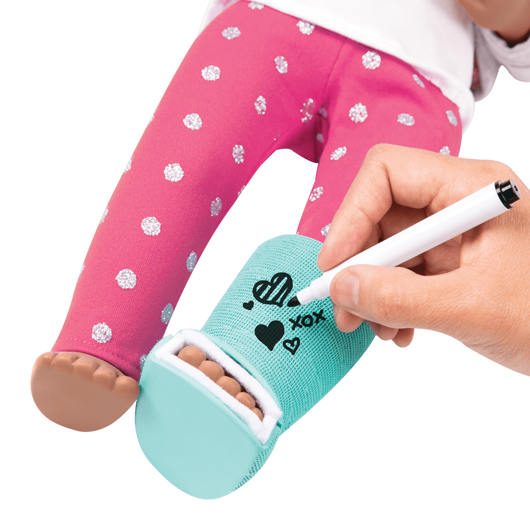 Unicorn Outfit & Leg Cast for 18-inch Dolls
