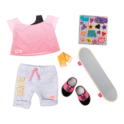 OG Fly Urban Skateboard Outfit for 18-inch Dolls
