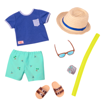 By the Beach Swimsuit Outfit for 18-inch Dolls