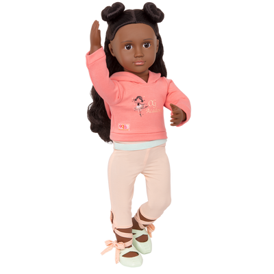 Studio Style Ballet Practice Hooded Sweater Outfit for 18-inch Dolls