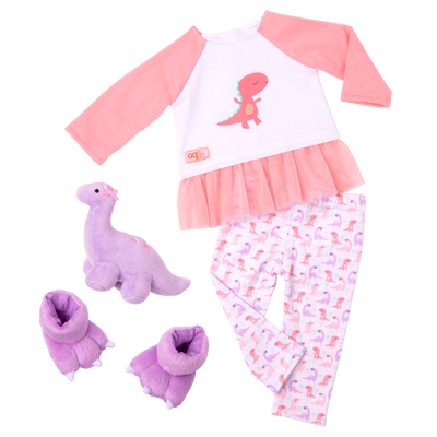 Dream Bright Sleep Tight Dinosaur Pajama for 18-inch Dolls