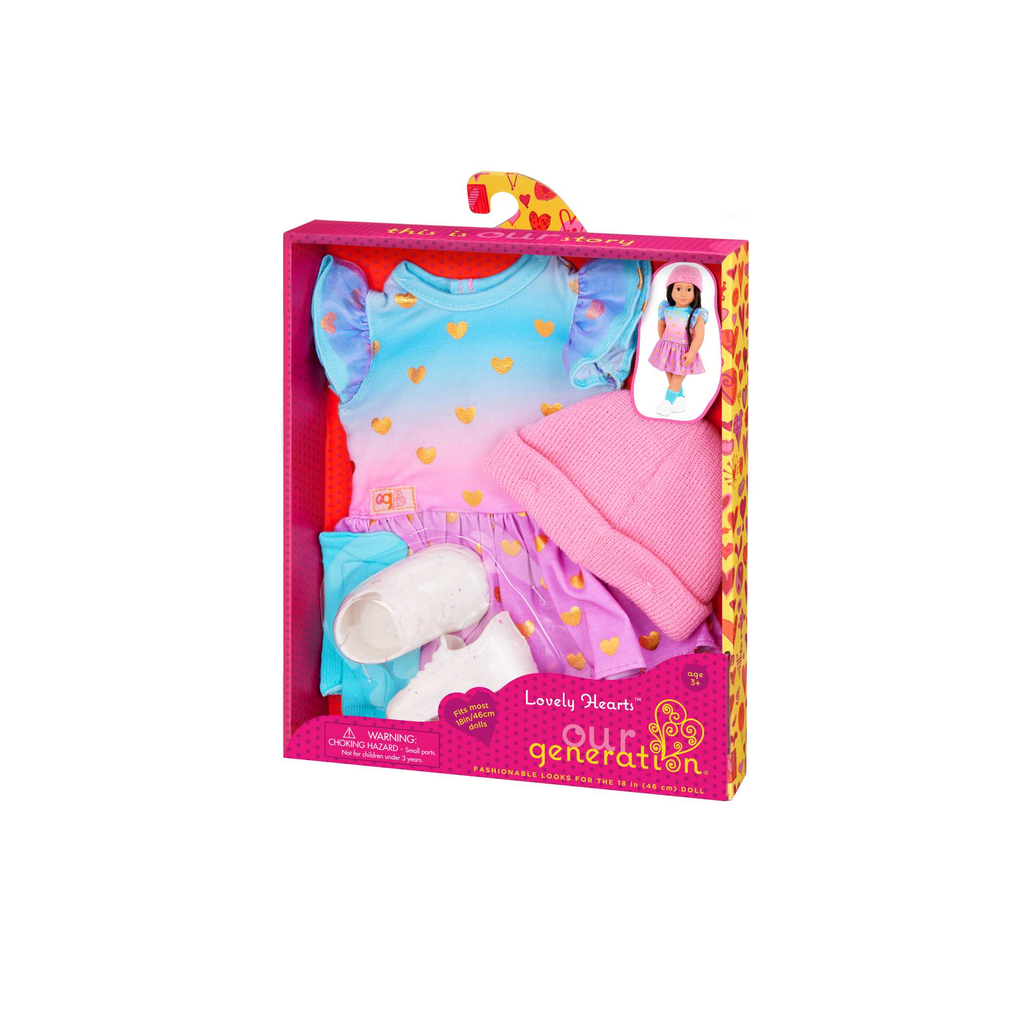 Our Generation Lovely Hearts Dress Outfit for 18-inch Dolls