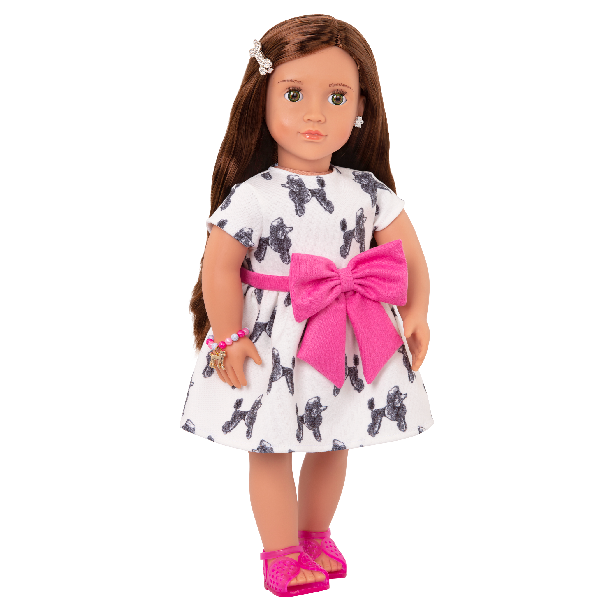 Our Generation Nancy jewelry girl 18-inch Doll brown haired and green eyed doll fashion accessory