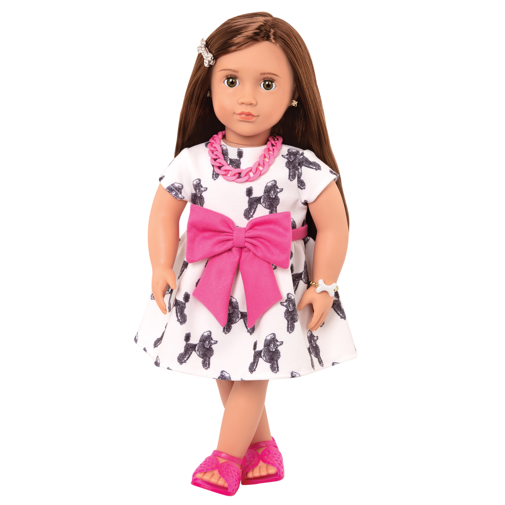 Our Generation Nancy jewelry girl 18-inch Doll brown haired and green eyed doll fashion accessory