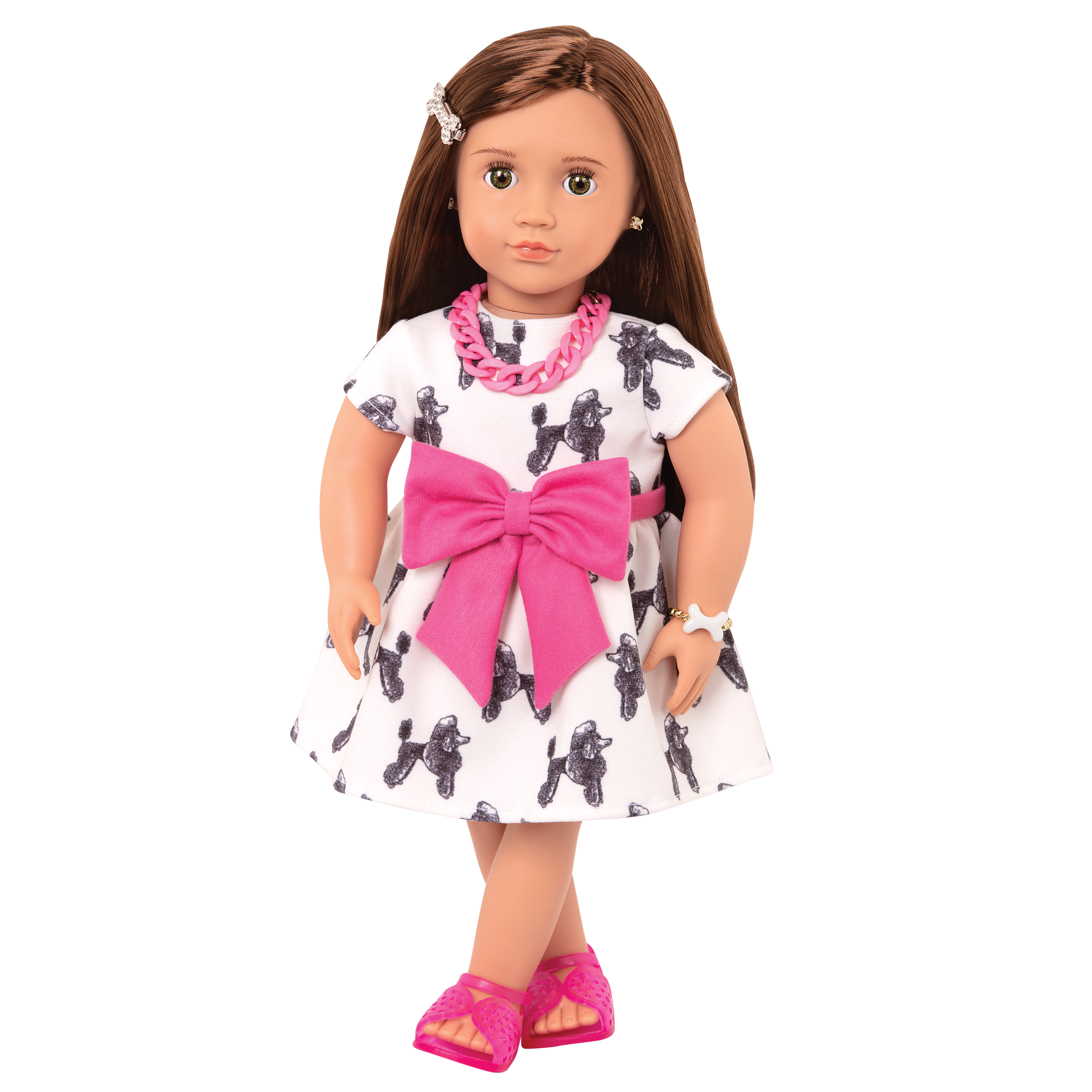Our Generation Nancy jewelry girl 18-inch Doll brown haired and green eyed doll fashion accessory