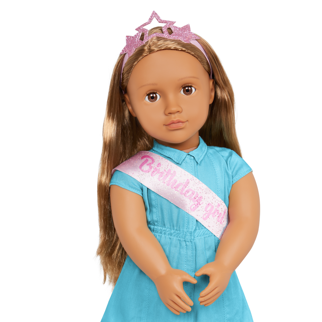 Our Generation Anita birthday girl 18-inch Doll brown haired and brown eyed doll for anniversary occasion