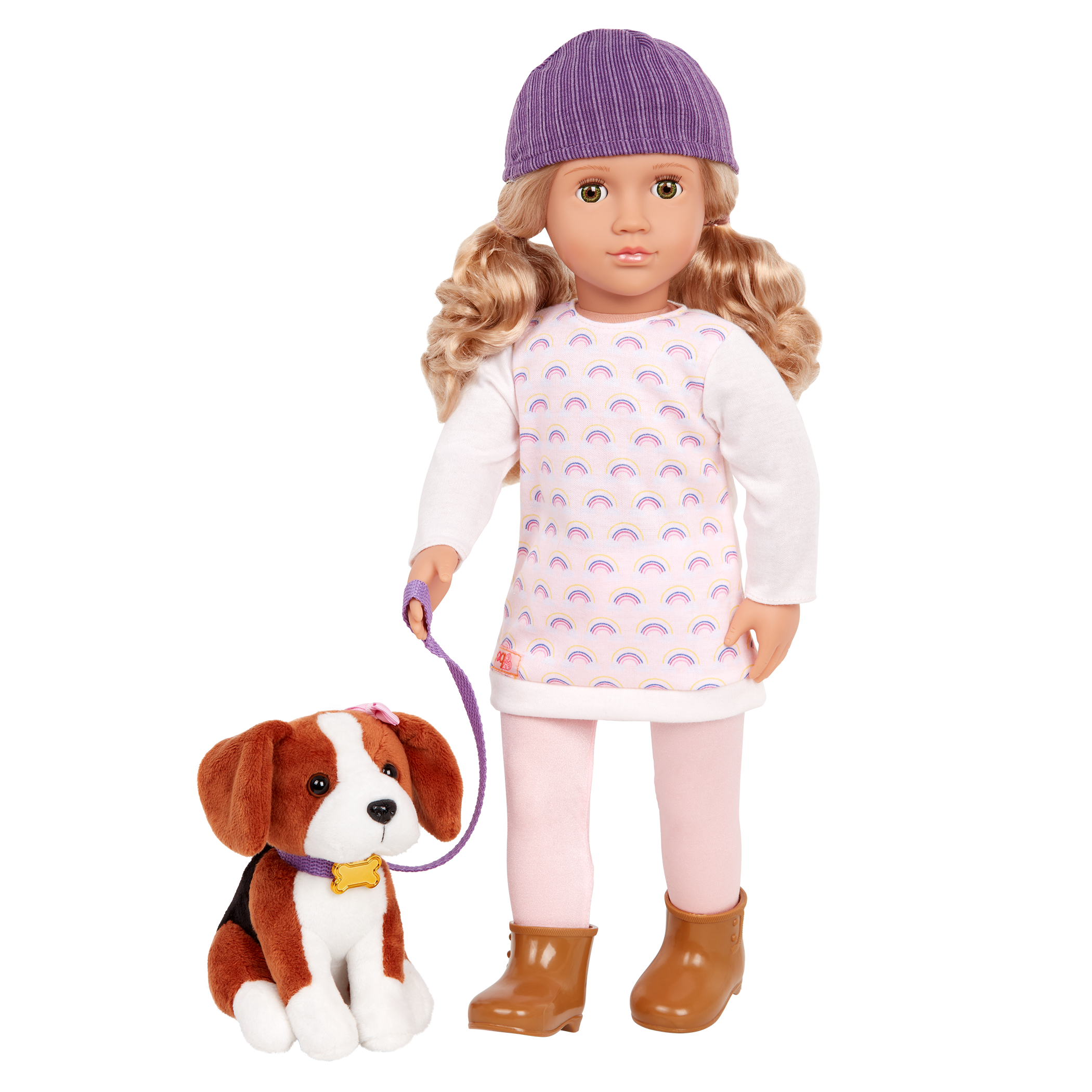Our Generation 18-inch Doll Ember & Pet Dog Plush Elsie