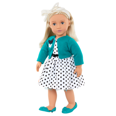 18-inch Fashion Doll with Polka Dot Dress