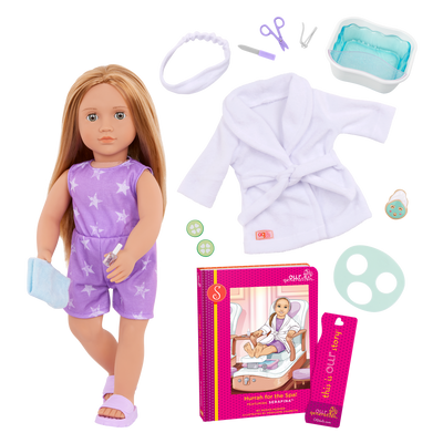 Our Generation 18-inch Spa Day Doll Serafina & Storybook