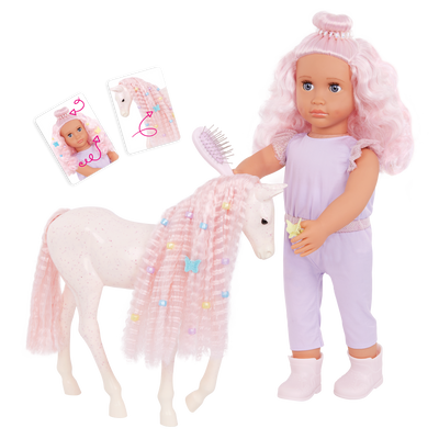Our Generation Doll & Horse Foal Set Elara & Lumina