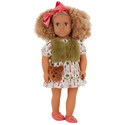 Our Generation Addison 18-inch Doll curly blonde haired and hazel eyed doll with outdoor accessories