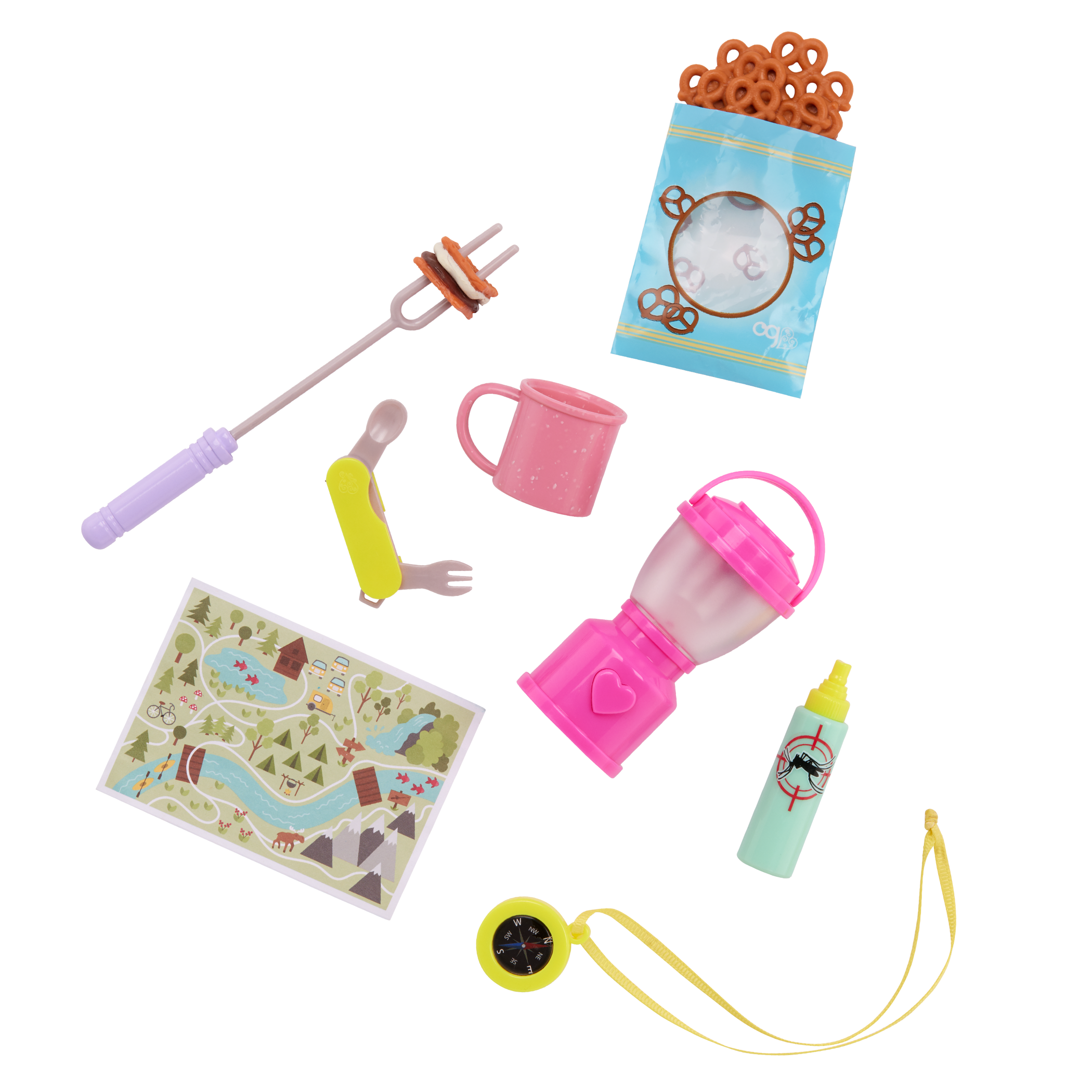 Our Generation 18-inch Doll Elissa with camping accessories