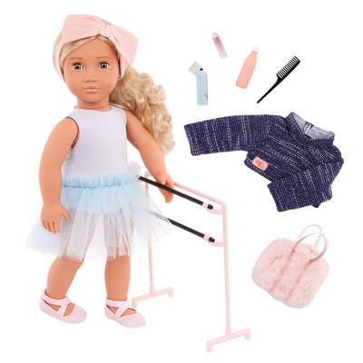 Our Generation Prima a 18 inch doll with blonde hair and hazel eyes