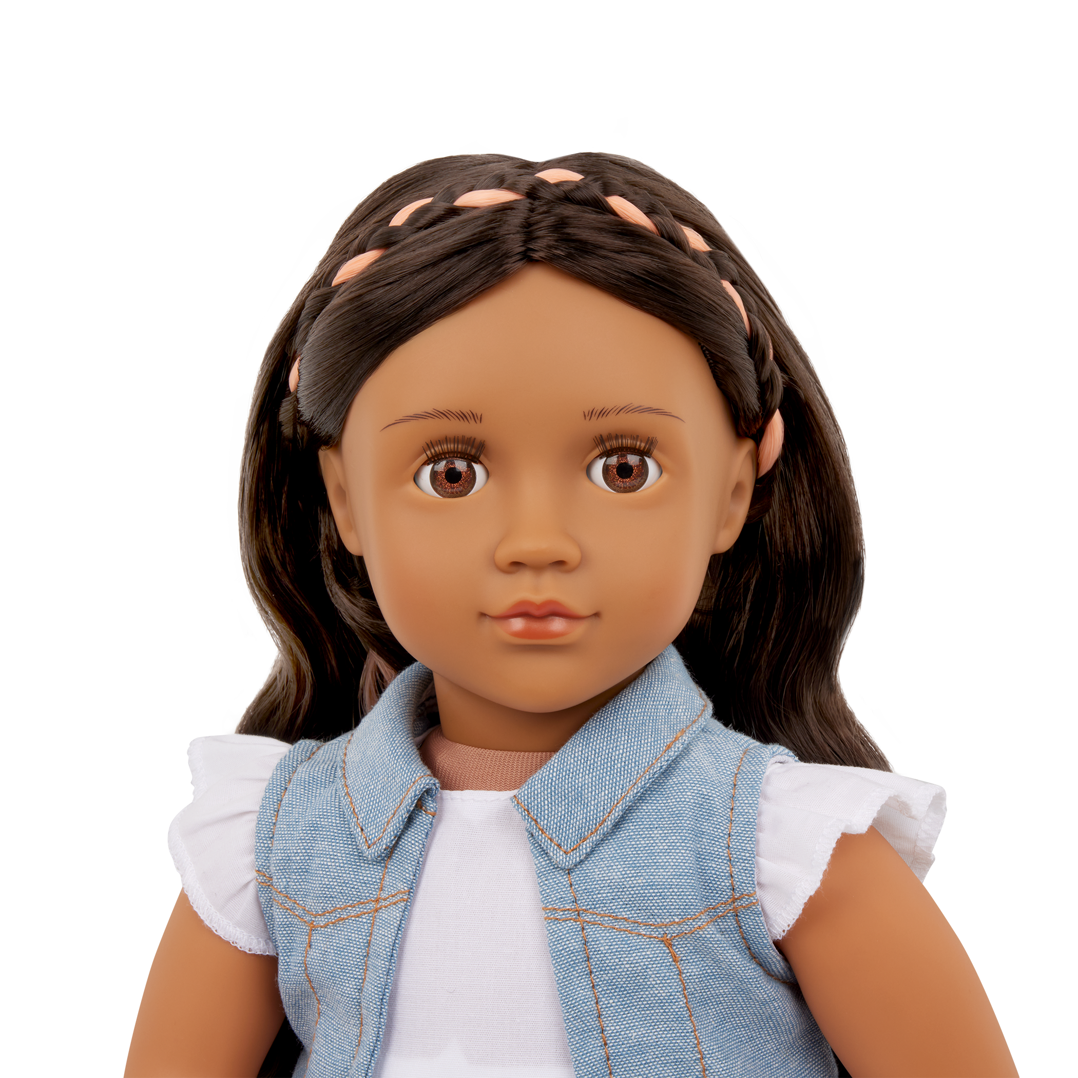 Our Generation Perla a 18 inch doll with brown hair and brown eyes hairstyle fashion playset