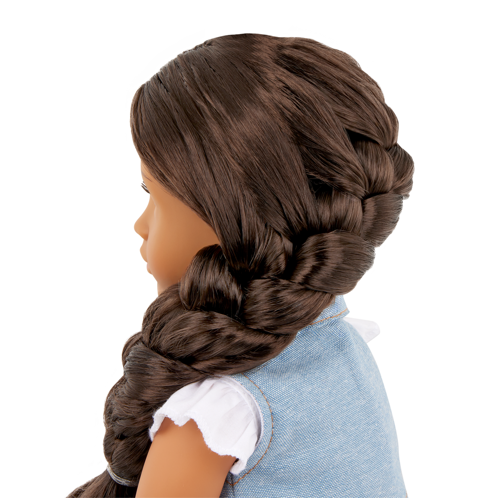 Our Generation Perla a 18 inch doll with brown hair and brown eyes hairstyle fashion playset