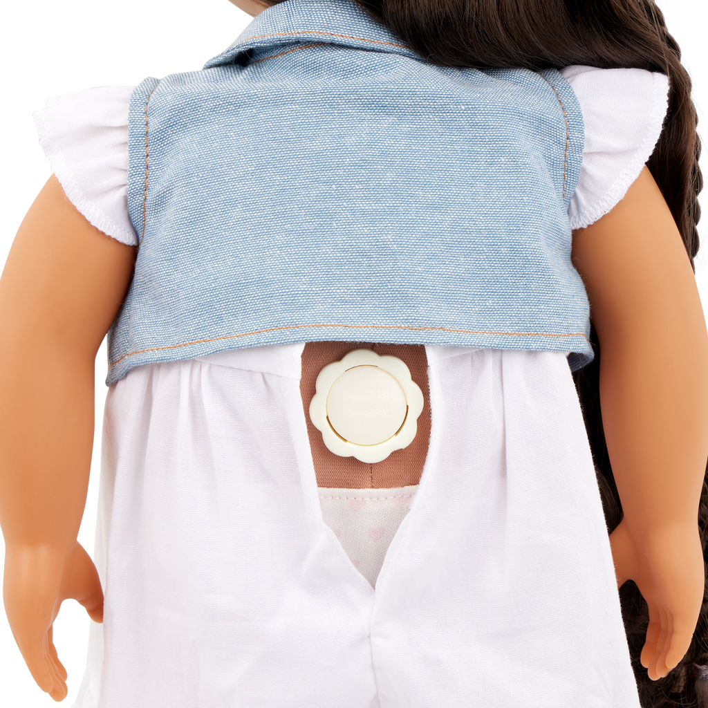 Our Generation Perla a 18 inch doll with brown hair and brown eyes hairstyle fashion playset