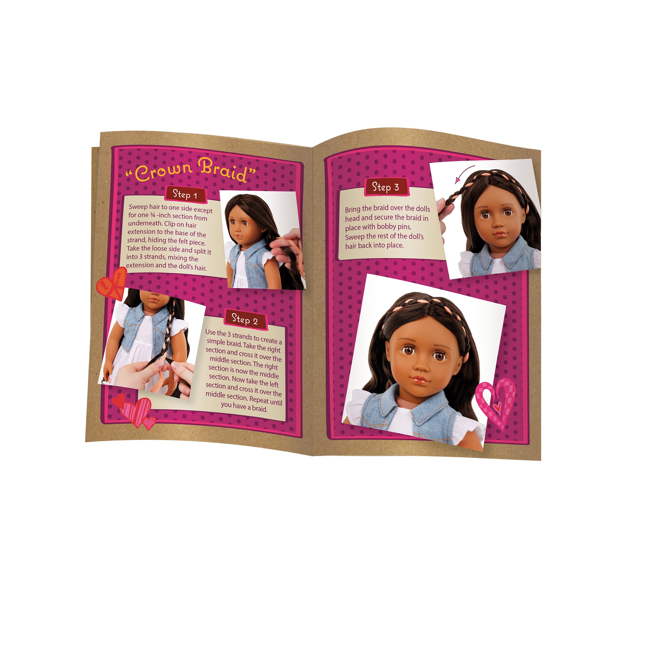 Our Generation Perla a 18 inch doll with brown hair and brown eyes hairstyle fashion playset