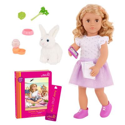 Our Generation 18-inch Doll Tabby and her pet bunny Summer