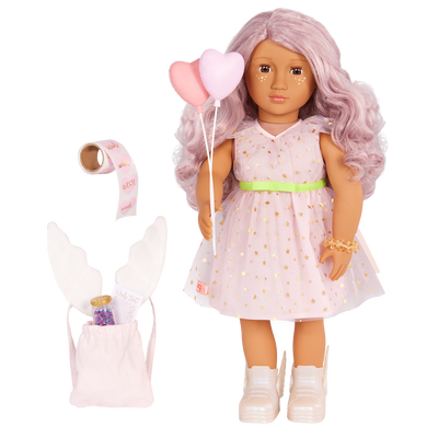 Our Generation Wishes 18-inch doll with pink hair and brown eyes