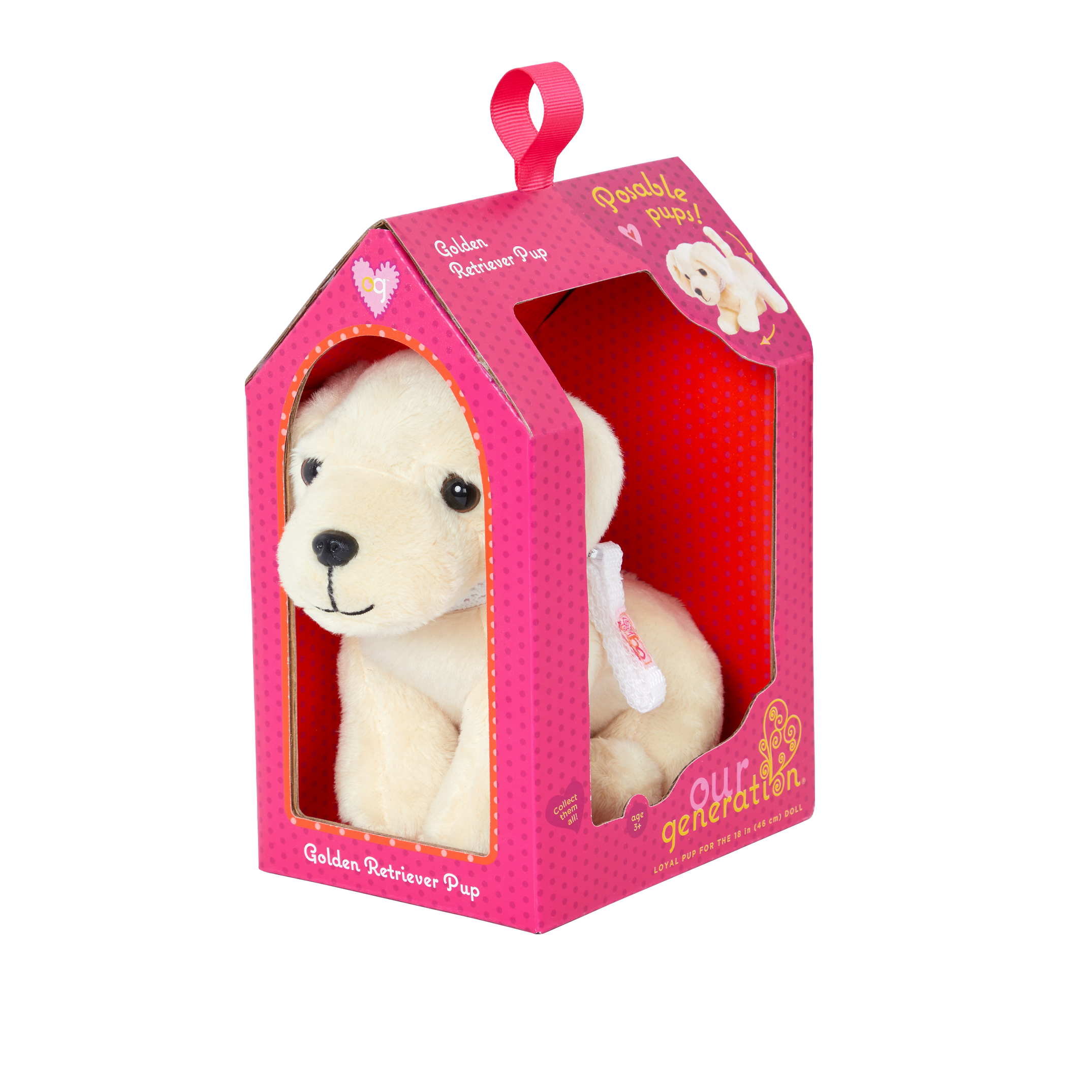 6-inch Posable Golden Retriever Pup for 18-inch Dolls package