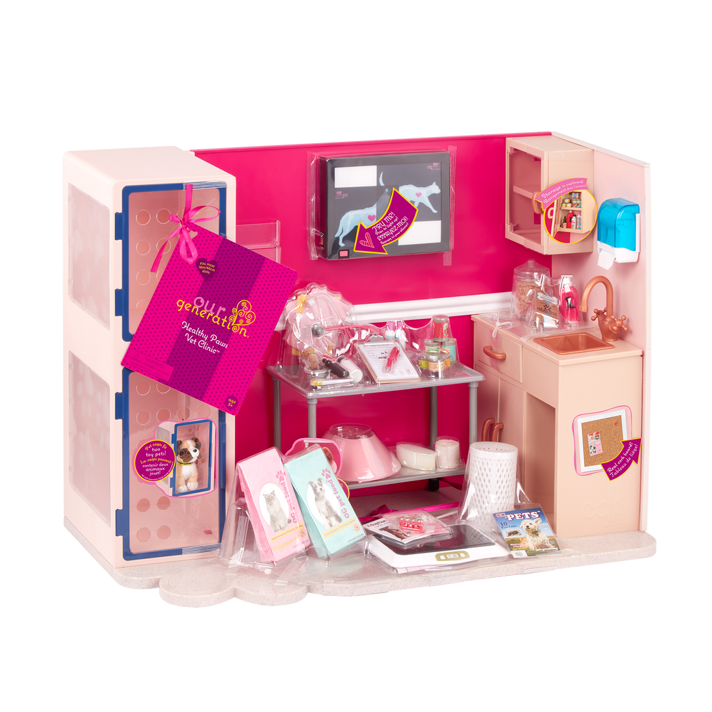 Our Generation Healthy Paws Vet Clinic pet vet playset for 6 inch pups and 18 inch dolls